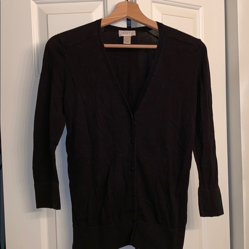 LOFT v neck cardigan in 3/4 sleeve